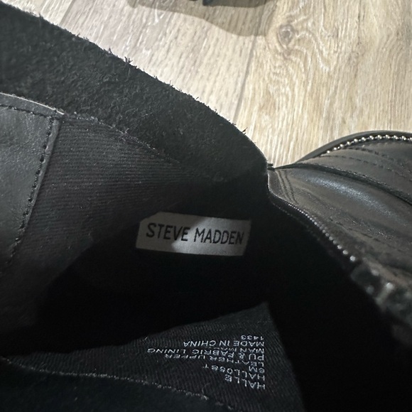 Steve Madden Halle Black Leather Boots - Picture 10 of 11